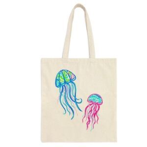Colorful Lilly Pattern Jellyfish Tote